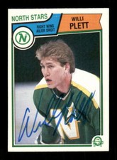 1983-84 O-Pee-Chee 179 Willi Plett signed auto autograph 90 BXCP34