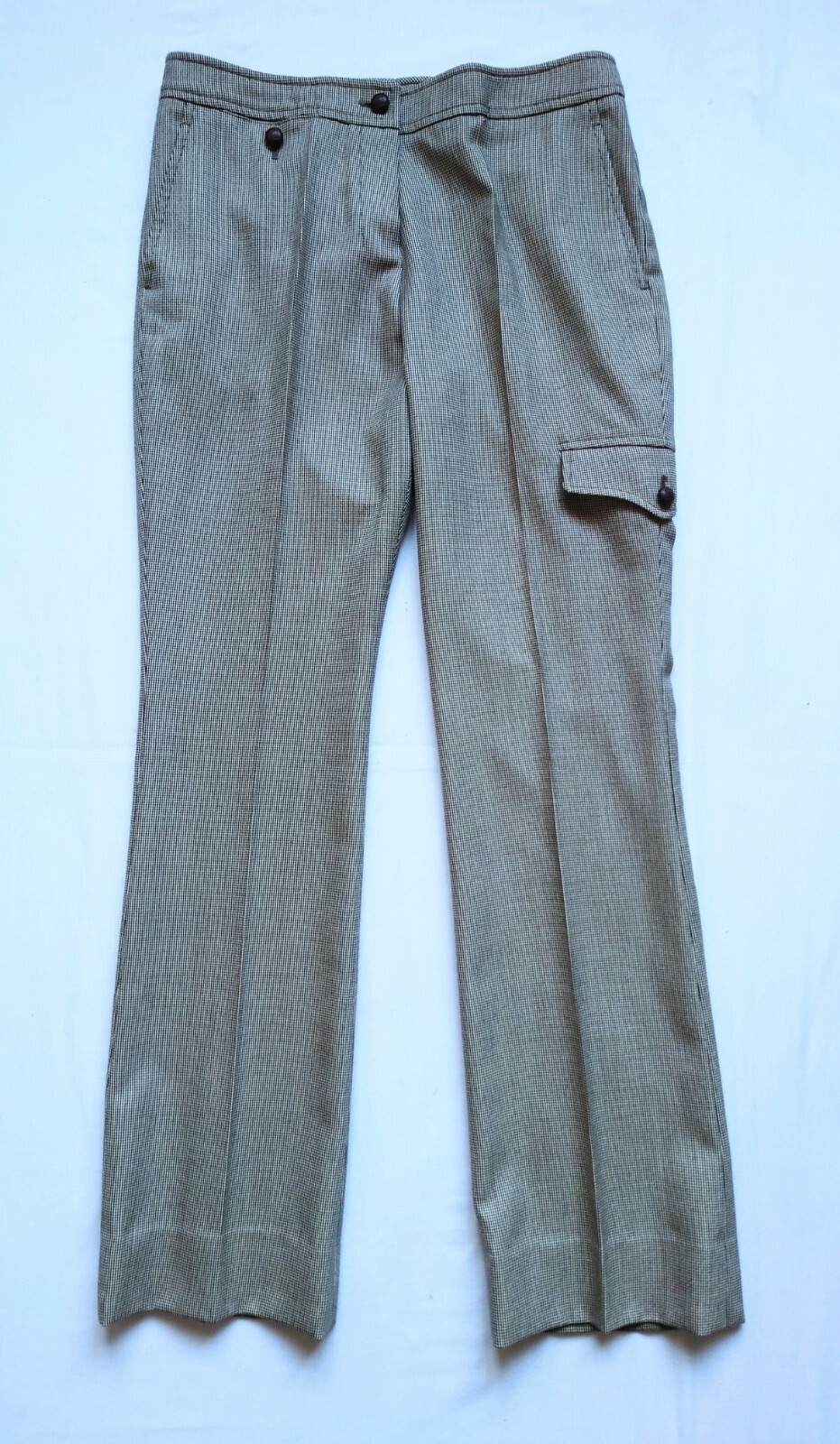 Pantaloni YSL Saint Laurent a quadri con pied de poule fine UK10