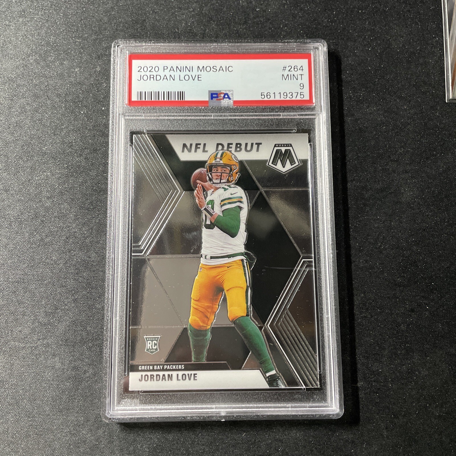 2020 Panini Mosaic NFL Debut Rookie Card #264 JORDAN LOVE PSA 9 Mint