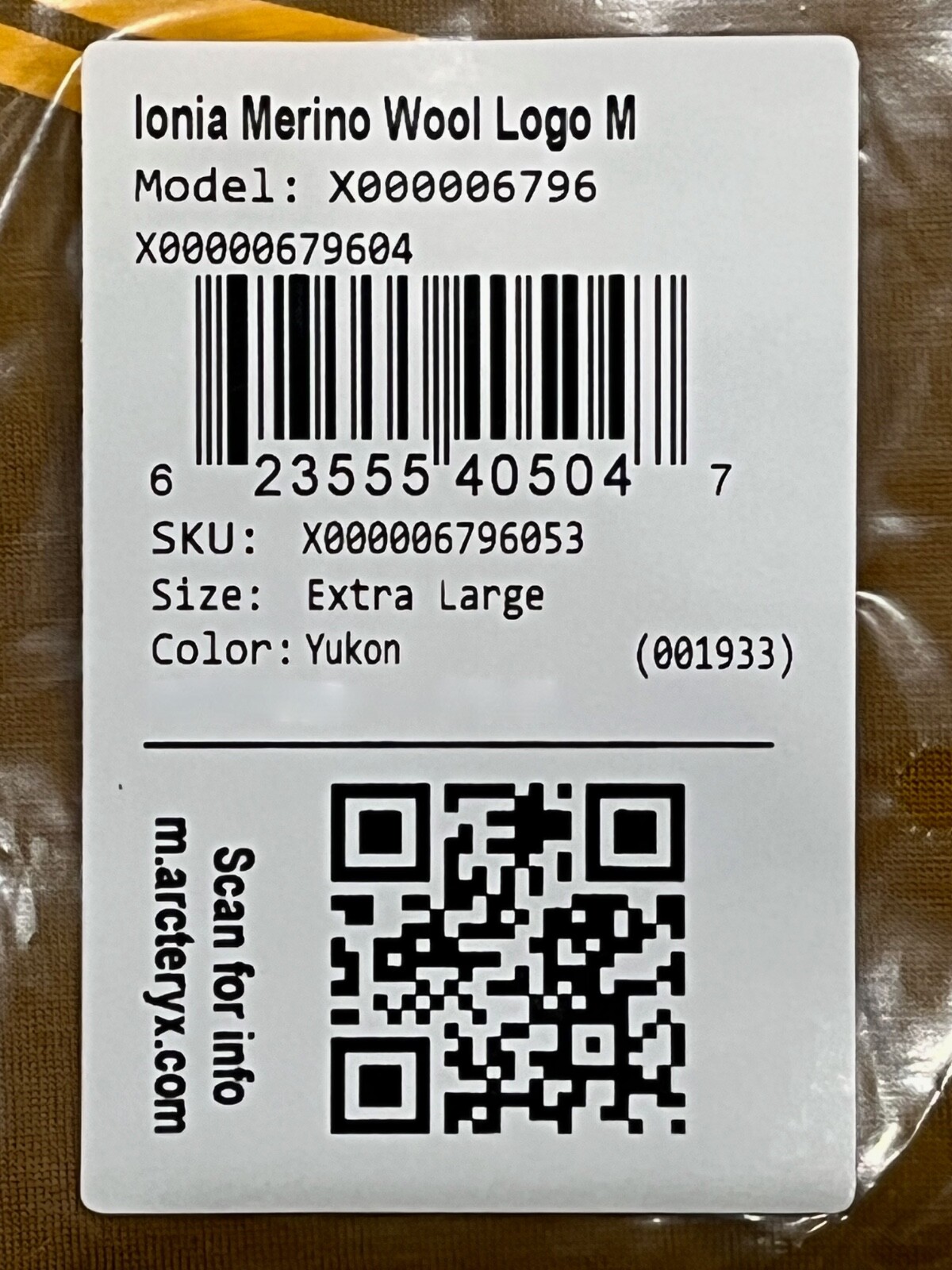 ARC'TERYX T shirt Arc’teryx Yukon Ionia lana merino logo uccellino nuova con etichetta taglia XL