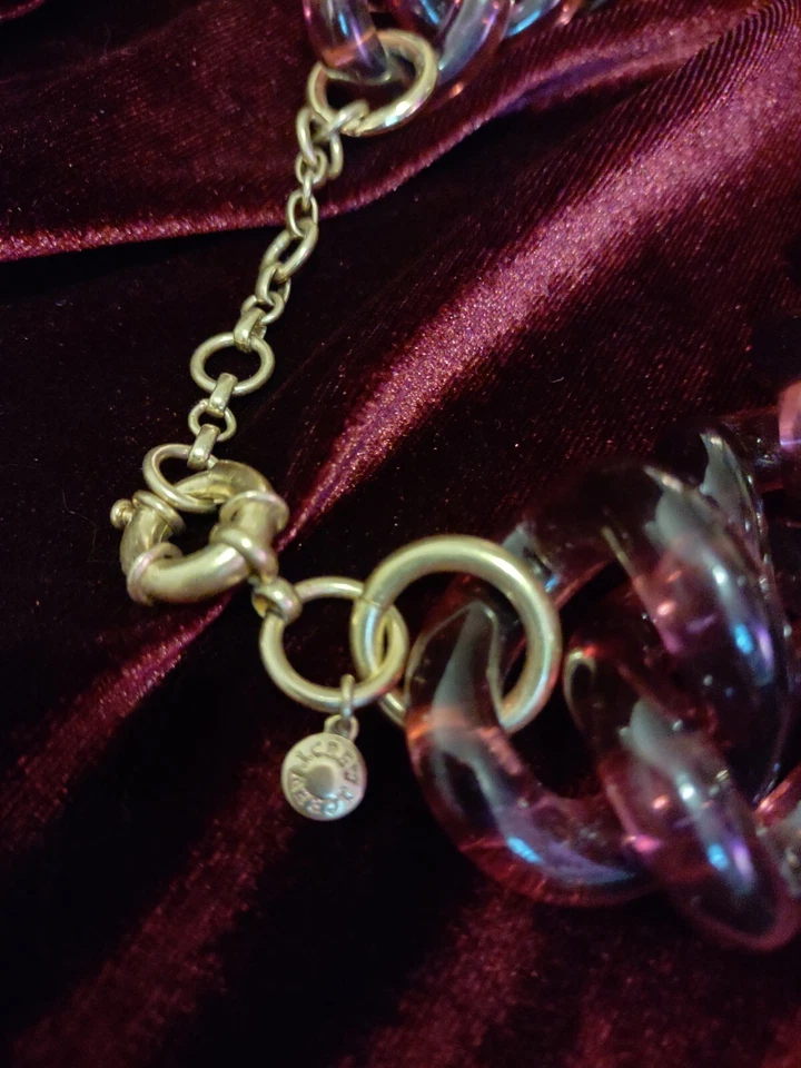 "Gargantilla gruesa J Crew audaz cadena Lucita collar distintivo 18"" rosa rojo granate" Foto 3 de 4