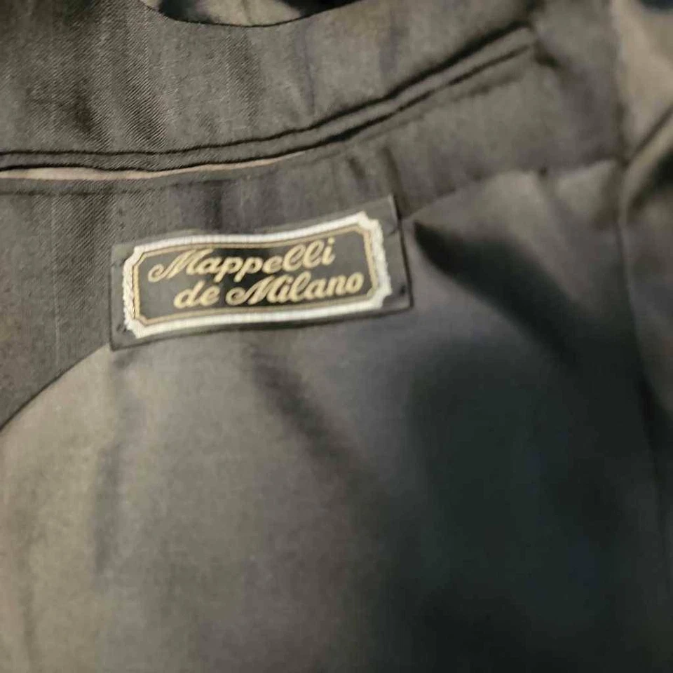 Conjunto de traje de dos botones Mappelli De Milano para hombre bolsillos negros 100 % lana M 38R 32/27 Foto 4 de 4
