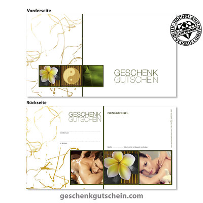 Gutscheinkarten ''Standard'' für Wellness, Naturheilkunde, Physiotherapie MA1254