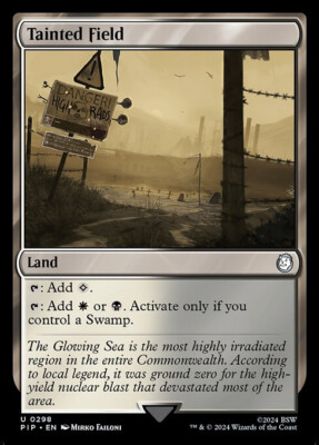 x4 NM (Playset) Tainted Field, MTG, Fallout, Magic the Gathering, 298