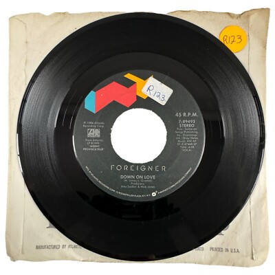 Foreigner - Down On Love / Growing Up The Hard Way (1984) 7'' 45 Record EX