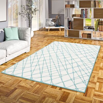 In- und Outdoor Teppich Beidseitig Cape Cod Streifen Mintgrün Creme
