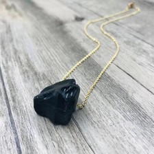 Boho Raw Gemstone Necklace Natural Crystal Stone Pendant Necklace Irregular