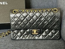 CHANEL Classic Medium Double Flap Handbag - Black Matelasse Lambskin