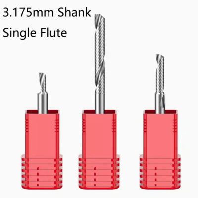 3.175mm Shank Single Flute End Mill Carbide Spiral Router Bit Milling Cutter CNC
