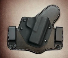 CLOSEOUT! Right Hand IWB OWB Dual Clip Kydex & Leather Holster - CHOOSE GUN