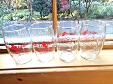 5 Vtg WOLF’S HEAD Motor Oil 5" Clear DRINKING GLASSES Rochester Auto Parts MINT