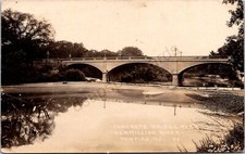 K7/ Pontiac Illinois RPPC Postcard c40-50s Concrete Bridge Vermillion 720