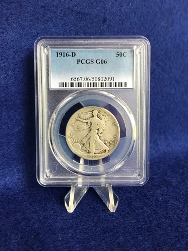 1916-D Walking Liberty Half Dollar 50c "Semi-Key Coin" *PCGS G6 Good*