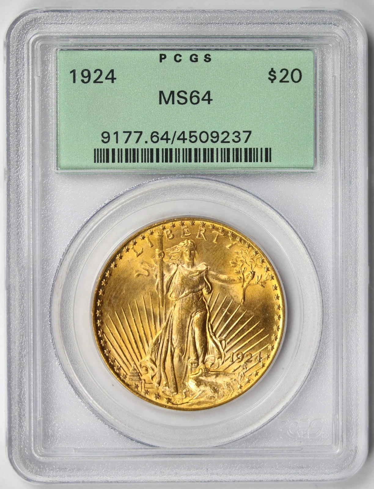 1924 Saint Gaudens Double Eagle Gold $20 MS 64 PCGS OGH PQ+ Premium Quality