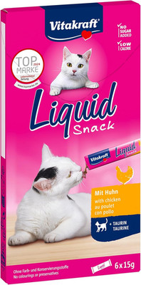 Vitakraft Liquid Snack, Katzen Leckerli, Katzensnack Cremig, Mit Huhn Und Taurin