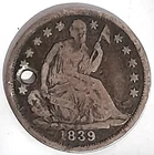 1839 Silver Seated Liberty Half Dime