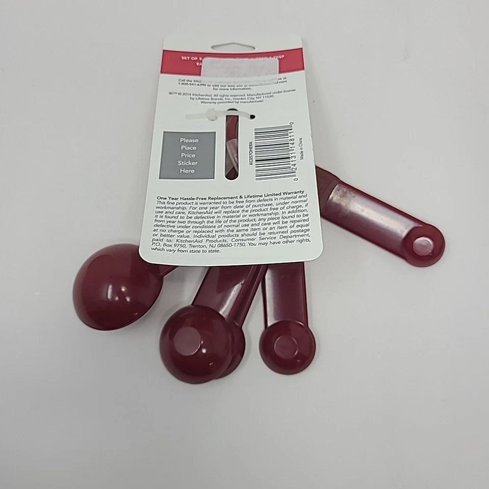 KitchenAid 5 Measuring Spoons Set Red - Image 3 of 3