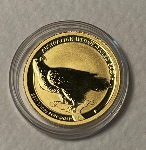 2017  GOLD AUSTRALIA $15 WEDGE-TAILED EAGLE 1/10 OZ COIN IN CAPSULE
