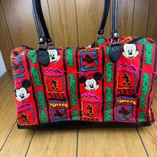 Vintage Mickey Mouse Unlimited Disney Colorful Tote Bag Purse Handbag