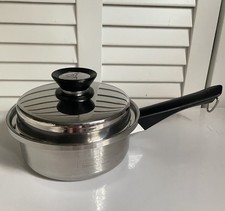 Amway Queen 3-Ply 18/8 Stainless Steel 1 Qt. Sauce Pan & Lid Made In USA EVPC