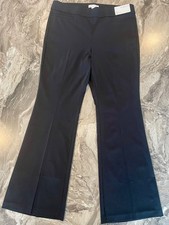 Liz Claiborne Lisa Flare Leg Dress Pants Womens 14 Black Secretly Slimming NEW
