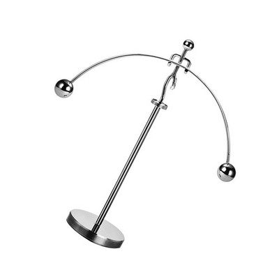 Silver Metal Weightlifting Balance Cylinder Desktop Ornament for Home Decor