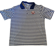 Chicago Bears Mens Polo NFL Team Apparel Logo Blue Striped Size XL TX# Cool