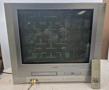 Vintage 2002 Toshiba MW24FM1 CRT TV/VCR/DVD Combo 24  Silver VTG TESTED Read 