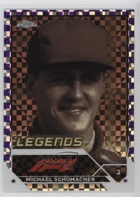 2023 Chrome Formula 1 Purple Checker Flag X-Fractor /199 Michael Schumacher 15wb