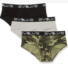 EVOLVE by 2 X ist Cotton No-Show Brief 3 Pack - SMALL Size S