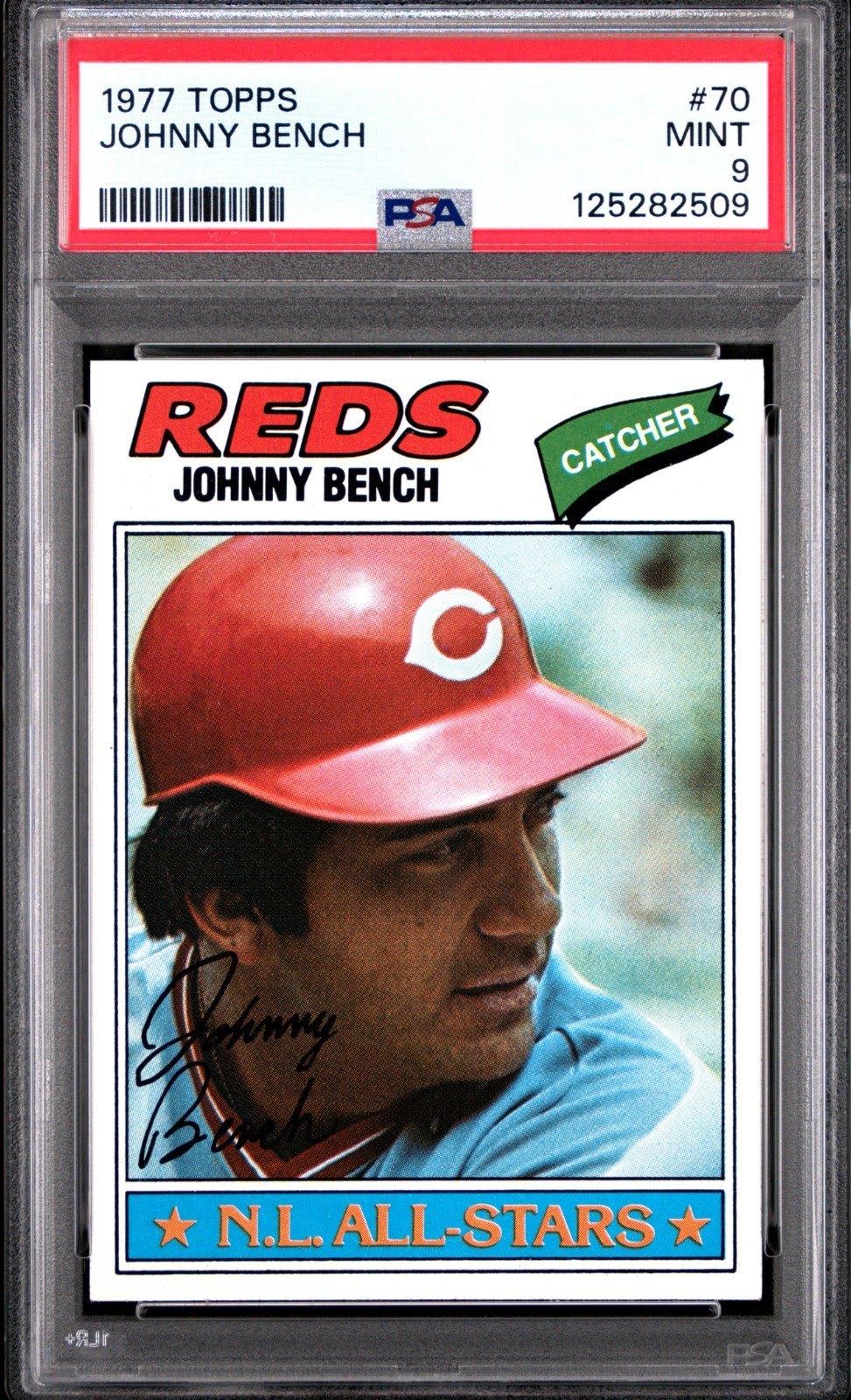 1977 TOPPS #70 JOHNNY BENCH PSA 9 MINT