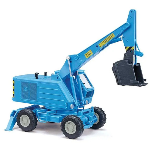 Excavadora móvil Busch 54270 HO 1974 azul Weimar T174 con canastilla delantera | Zustand: New