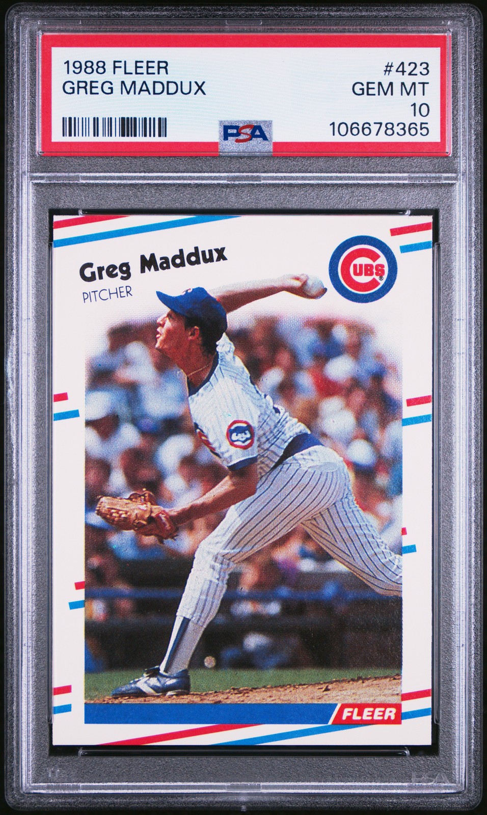1988 FLEER #423 GREG MADDUX PSA 10