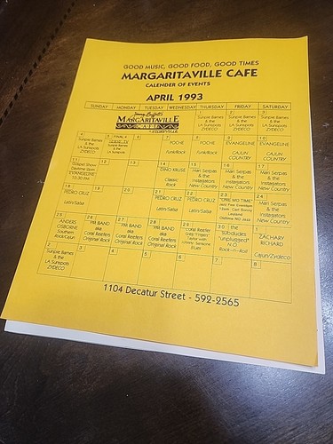 Vintage Jimmy Buffet Margaritaville Menu And Calendar Of Events - Bild 5 von 6