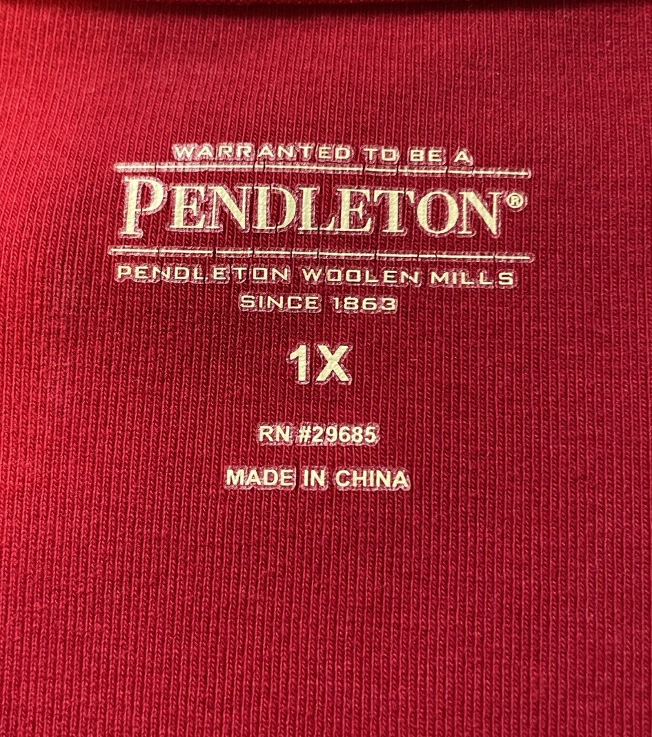 Pendleton Vibrant Red Long Sleeve Pullover Cotton… - image 6