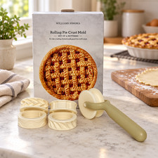 Williams Sonoma Rolling Impression Pie Crust Mold 4 Pattern Wheels Pastry Tool