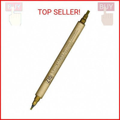 Kuretake Zig Memory System Twin Marker, Writer Metallic Colors, Gold (MS-8400-10