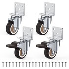 Side Mount Casters Wheels 1.25 Inch with Heavy Duty Thickened L-Shaped Plate