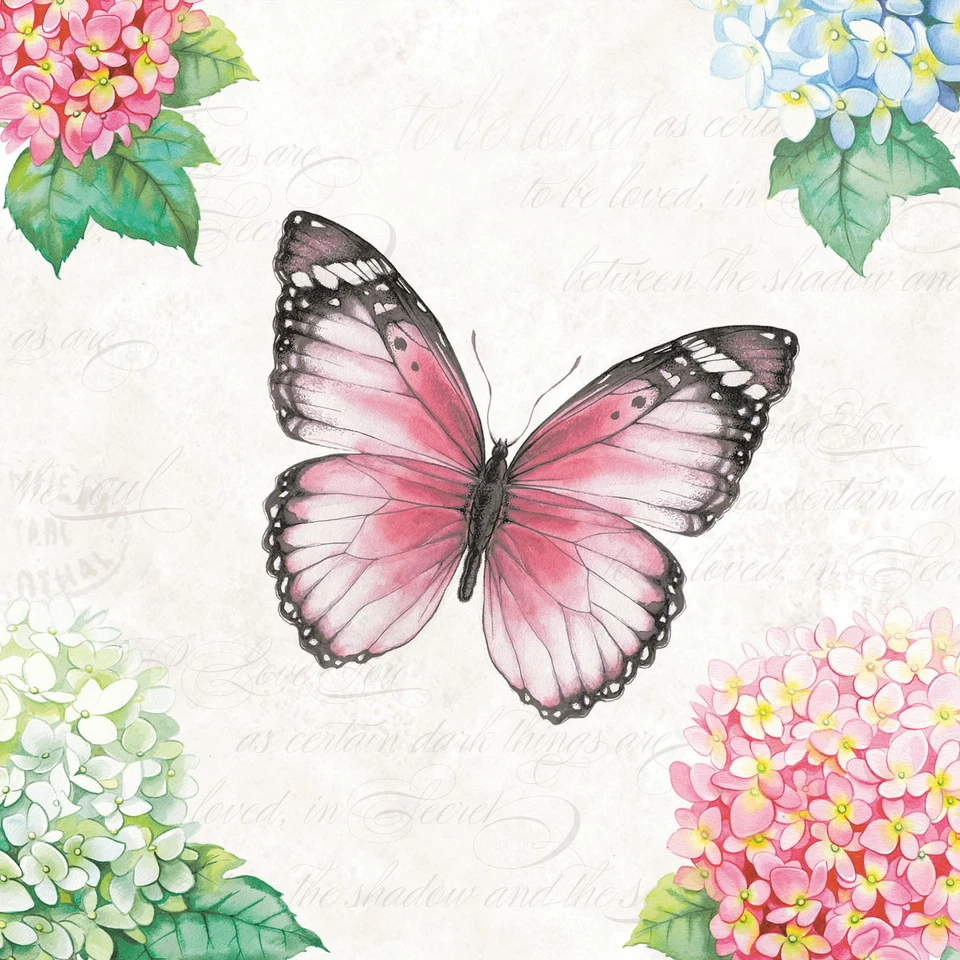 Ambiente Serviette Schmetterling Rose 20 Stk 33x33 cm Tischdeko Party Feste - Bild 1 von 1
