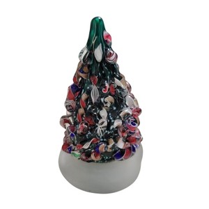Vintage Cape Cod Glass Works Millefiori Christmas Tree 3.25" Tall Paperweight