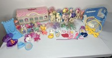 Vintage My Little Pony Lot Carrying Case Parlor Accessories Ponies Read