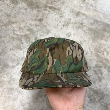 Vintage Mossy Oak Green Leaf hat cap snapabck trucker 90s Camouflage camo USA