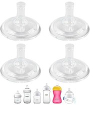 4 Sippy Straw Nipples for Philips Avent Natural Baby Bottles   Soft Silicone H 