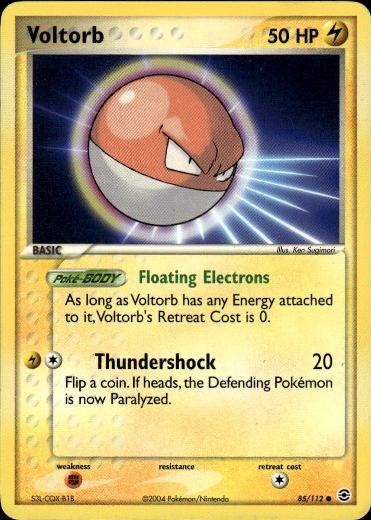 Voltorb Common FireRed & LeafGreen 85/112 Lightning Pokemon Card