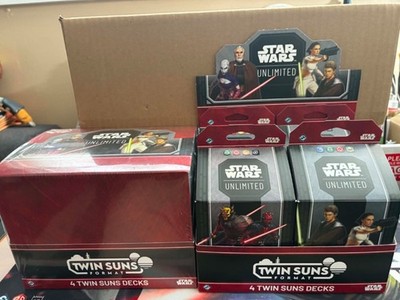 Star Wars Unlimited Sealed Twin Suns 4 Deck Bundle Case Display NEW
