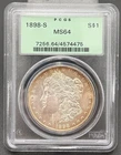1898 S Morgan Silver Dollar $1 PCGS MS 64 OGH Holder, High Grade Semi-Key Date