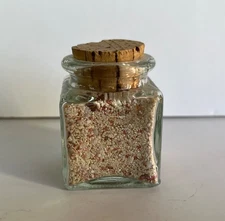 Bermuda Pink Coral Sand Vintage Square Glass Bottle with Cork Collected in 1971