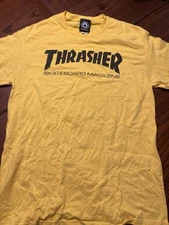 Thrasher Yellow Skateboard Magazine San Francisco Skate or Die T-Shirt Size M