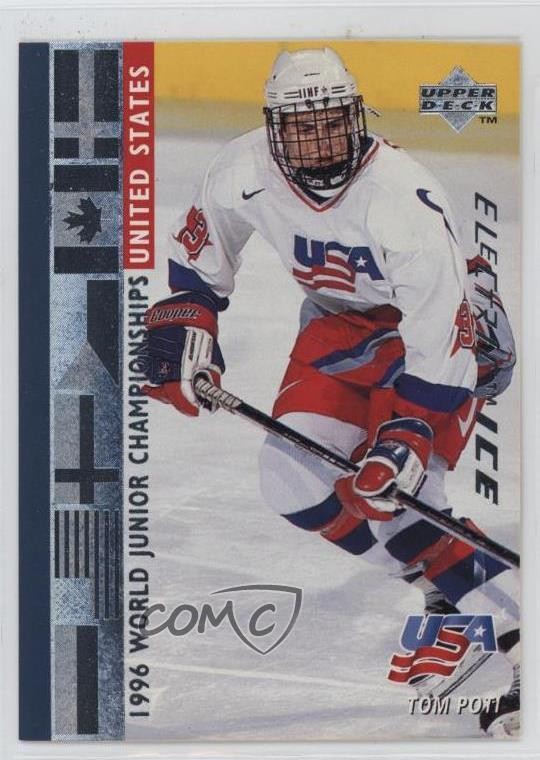 1995 Upper Deck World Junior Champions Electric Ice Tom Poti #568 Rookie RC 7v7
