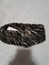 MICHAEL Michael Kors Womens Tiger Print Faux Fur Collar Scarf Animal Tiger